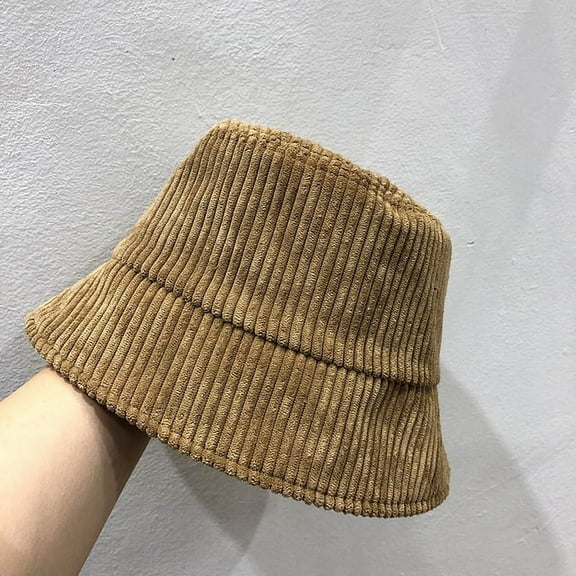 CoCopeanut Fashion Summer Fall Classic Corduroy Bucket Hat Outdoor Panama Harajuku Fishing Bucket Hats for Female Male Unisex Casual Cap
