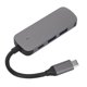 thumbnail image 2 of USB C Hub 4 en 1 Carcasa de metal gris 4K HD PD Carga rápida Divisor USB C ampliamente compatible para computadora portátil Teléfono de escritorio Gris, 2 of 5