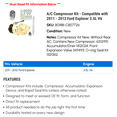 thumbnail image 2 of A/C Compressor Kit - Compatible with 2011 - 2012 Ford Explorer 3.5L V6, 2 of 2