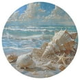 thumbnail image 3 of Beach Seashell Starfish Floral Medallion Round Rug - Small Round Area Rug, Soft Non-Slip Machine Washable Bedroom Mat Indoor Accent Entry Carpet for Office Desk Dorm Hallway, 3 of 6