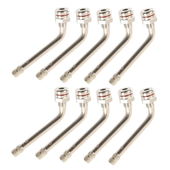10Pcs Commercial Vehicle Tire Valves Stems Rustproof Copper Construction 120 Degree Angled Design Valves Stem