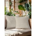 thumbnail image 2 of Outdoor Pillows Waterproof, Beige Bedding Throw Pillows with Insert for Couch Sofa Bed, Rustic Farmhouse Solid Color 16x16 Inch Pillowcases Decorative Camping Patio Pillow Set of 2, 2 of 8