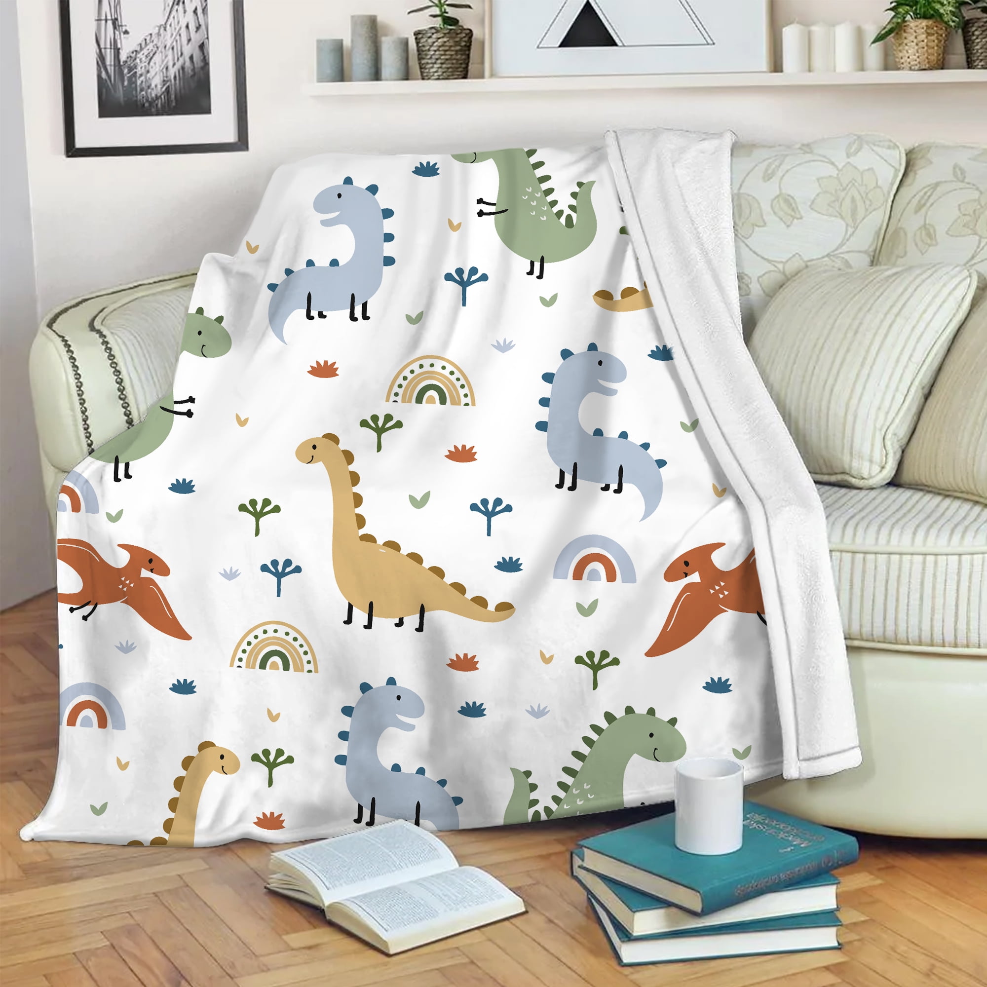 Woodland Animal Throw Blanket for Boys, Soft Cozy Jungle Animals