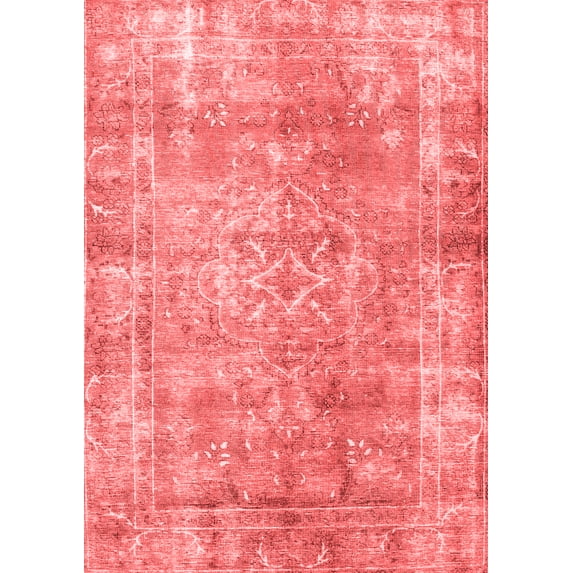 Ahgly Company Machine Washable Indoor Rectangle Persian Red Traditional Area Rugs, 7' x 10'