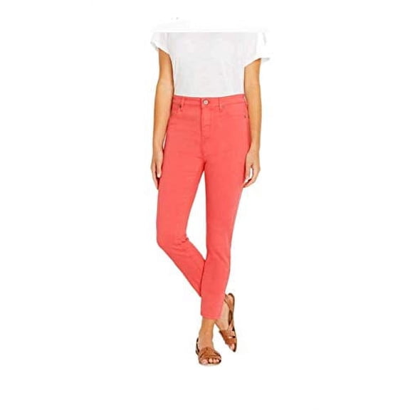 Buffalo David Bitton Ladies HIGH Rise Stretch Skinny Pants Coral (Coral Pink, 14/34)