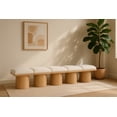 thumbnail image 2 of Meridian Furniture Pavilion Cream Boucle Fabric Bench, 2 of 9