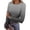 Gray women ribbed knit crop top a1, variant on Women's Round Neck Long Sleeve Ribbed Tops Slim Casual Pullover Shirts Solid Crop Top Fall Winter Basic Tee for Women, Purple M