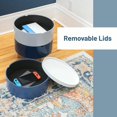 thumbnail image 3 of Tray Top End Table With 3-Storage Bin & Natural Wood Legs, 3 of 18