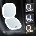 thumbnail image 3 of LED Light Up Makeup Mirror with 3-Color Adjustable Brightness, USB Rechargeable 10X Magnification, Dual-Sided Glass & Metal Frame - Portable Travel Cosmetic Mirror for On-the-Go, 3 of 17
