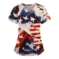 thumbnail image 3 of USSUMA Summer Tops for Women Trendy, American Flag Scrub Tops Women's Independence Day V Neck Scrubs 4th of July Nursing Working Uniform with Pockets, 3 of 3