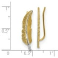 thumbnail image 4 of FB Jewels Leslie's 14K Yellow Gold w/Rhodium Polished Feather Ear Climber Earrings, 4 of 4