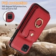 thumbnail image 4 of MYKOMI Phone Case for Samsung Galaxy A12/M12 Wallet Cell Cover with HD Screen Protector and Crossbody Strap Ring Stand RFID Credit Card Holder A 12 5G A-12 S12 12A 4G Women Girls Red, 4 of 7