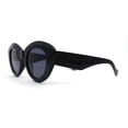thumbnail image 3 of Womens Thick Plastic Mod Fashion Large Cat Eye Sunglasses All Black, 3 of 4