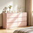 thumbnail image 7 of Ktaxon 6 Drawer Double Dresser Wood Dresser Storage Cabinet Drawer Organizer Chest Of Drawers, Pink, 7 of 7