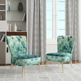 thumbnail image 2 of Designart "Soothing Euphony" Teal Abstract Collages Upholstered Accent Chair - Modern Arm Chair For Bedroom, 2 of 5