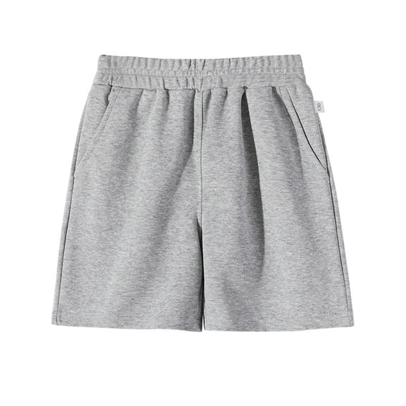 Cethrio Boys Cotton Shorts Size 10, Elastic Waist Relaxed Fit Casual Summer Kids Shorts with Pockets Gray Size 10