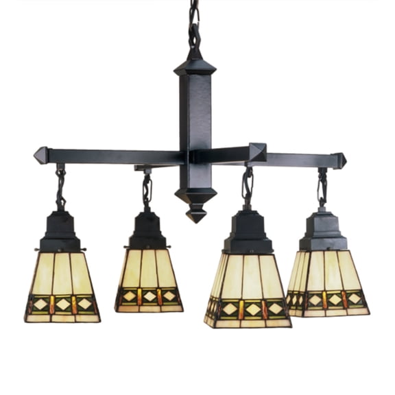 26 Inch W Diamond Mission 4 Lt Chandelier Ceiling Fixture