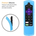 thumbnail image 2 of CaseBot Remote Case for Roku Voice, Roku Express 4K+ 2021, Ultra LT Enhanced Voice, Express 3930, Premiere+ 3921, Streaming Stick+ Remote, Honey Comb Anti Slip Shockproof Silicone Cover, Sky Blue-Glow, 2 of 8