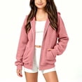 thumbnail image 4 of Tbopshirt Girls Hoodies Zip Up Long Sleeve Casual Hooded Jacket with Front Pocket for School Fall Outdoor Wear Jackets Tops Age: 5-15 Years, 4 of 8