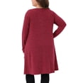 thumbnail image 4 of DARING DIVA Women's Plus Size Long Sleeve Fall Fashion Tunic Dress 3X Burgundy, 4 of 6