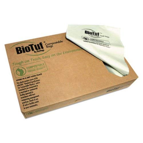 Biotuf Compostable Can Liners 13 gal, 0.88 mil, 24" x 32", Green, 200/Carton