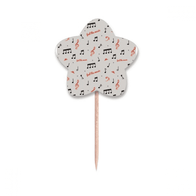 Rojo y Negro Music Notes Selección de pastelitos Star lable Flag en palillos de dientes