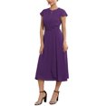 thumbnail image 4 of INSPIRE CHIC Women's Chiffon Cocktail Dress Cap Sleeve Tie Waist Formal Wedding Guest Dresses S Purple, 4 of 6