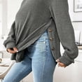 thumbnail image 6 of Fnooota Maternity Long Sleeve Tops, Stretchy Knitted Loose Fit Crew Neck Pregnancy Clothes Gray Size S, 6 of 7