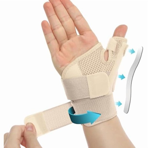 wonima11 Thumb Splint Brace for Men & Women, Thumb Spica Support for Tendonitis, CMC Joint Repetitive Injuries, Thumb Pain Relief, Thumb Brace for Right & Left Hand - Universal Size,Beige