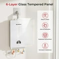 thumbnail image 3 of CAMPLUX 3.18 GPM 82,000 BTU Natural Gas Indoor Tankless Water Heater, With Horizontal Vent Pipe, CA318W-NG, 3 of 9