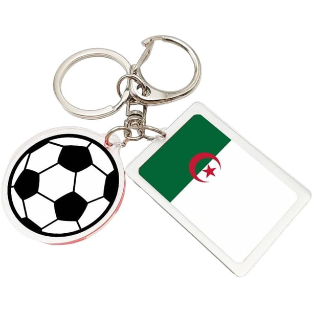 Yanonmyfd 2026 World Cup Soccer Keychain - 2026 World Cup Flag Keychain, Soccer Fan Gift & Souvenir (2PCS),Algeria