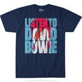 thumbnail image 3 of David Bowie - Listen to Bowie Mens T Shirt, 3 of 4