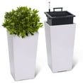 thumbnail image 2 of ChaoLink 22.5 Inch Tall Rectangular Planters Set of 2 Large Modern Plant Pots with Drainage Holes＆Water Level Monitor Outdoor and IndoorWhite, 2 of 8