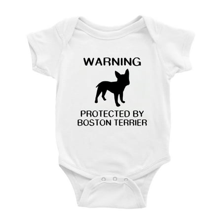 

Warning: Protected by A Boston Terrier Dog Funny Baby Bodysuits (White 0-3 Months)