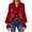 Red, variant on Long Sleeve Shirts for Women Velvet Lapel Collar Button Down Puff Sleeve Ruffled Flare Dressy Casual Office Work Blouse