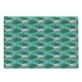thumbnail image 1 of Blue and Pink Cutting Board, Graphic of Lotus Flowers and Leaves, Decorative Tempered Glass Cutting and Serving Board, in 3 Sizes, by Ambesonne, 1 of 2