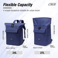 thumbnail image 2 of SYCNB Rolltop Backpack for Men & Women, Waterproof Travel Backpack with computer compartment, 24L/27L Expandable Capacity Daypack for Work College Trip, Jewel Blue, 2 of 6