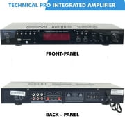 Technical Pro 1200W Integrated Amplifier Dual Mic Inputs USB SD Card MP3 Playback