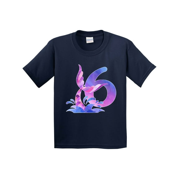 Inktastic 6th Birthday Mermaid Tail Youth T-Shirt