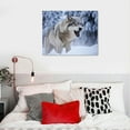 thumbnail image 4 of Nawypu  Winter Wolf Canvas Wall Art for Home Decor - Charming Snow Scene with Roaring Wolf Pictures Print On Canvas HD Giclee Artwork Ready to Hang, 4 of 4