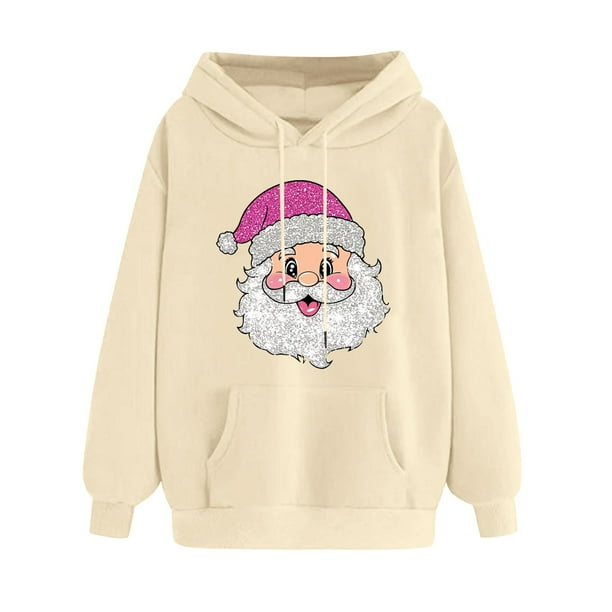 WILLBEST Sudadera Navideña para Mujer con Estampado Navideño, Cuello Redondo y Manga Larga, Estilo Casual y con Capucha Chica