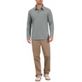 thumbnail image 2 of INSPIRE CHIC Men's Long Sleeve Golf Shirt Contrast Collar Button Placket Regular Fit Active Top M Gray, 2 of 6