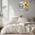 thumbnail image 3 of Canvas Print Wall Art Oil Paintings Farmhouse Sunflower Floral Bee Picture Prints Artwork for Living Room Kitchen Bathroom Bedroom,Stretched and Framed Ready to Hang,Sweet Home Text on White Wood, 3 of 9