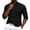 Black, variant on QSAWXQZ Men's Stand Collar Shirt Long Sleeve Quarter Button Solid Shirt for Fall XL