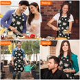 thumbnail image 4 of Pioneer Flower Floral Print Pattern Apron for Women and Men, Cotton Linen Waterproof with Pockets, Adjustable, 33x27 Inch for Kitchen, Gardening, BBQ, Salon, 4 of 6