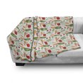 thumbnail image 2 of Vegetable Soft Flannel Fleece Throw Blanket, Cartoon Design Food Pattern with Carrot Pepper Soybean Pumpkin Slice and Pease, Cozy Plush for Indoor and Outdoor Use, 70" x 90", Multicolor, by Ambesonne, 2 of 5