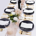 thumbnail image 3 of 100PCS Black Plastic Plates, Black Disposable Plates for 50 Guests, 50 Dinner Plates 10.25 inch and 50 Dessert Plates 7.5 inch for Party, Graduation, Wedding, 3 of 6
