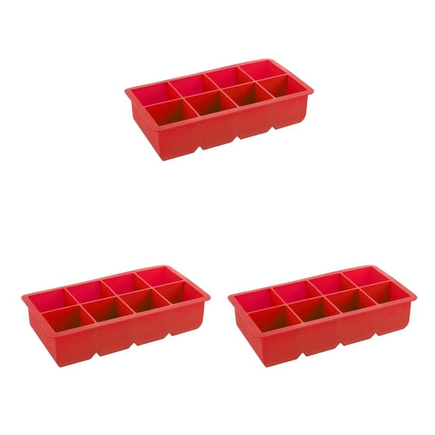 Monstrate 8 rejillas grandes de silicona de grado alimenticio fabricante de cubitos de hielo Jumbo cubo de hielo grande bandeja cuadrada DIY molde Type1 NO1 Monstrate CBP155357