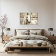 thumbnail image 3 of ZHONGYUTONG Horse Canvas Wall Art White Horse Picture Prints Vintage Western Animal Portrait Paintings for Rustic Farmhouse Office Decor Framed (12.00" x 18.00"), 3 of 5
