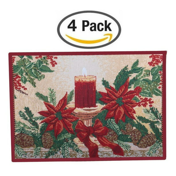 Christmas Holiday Tapestry Placemats Set of 4 - Walmart.com - Walmart.com